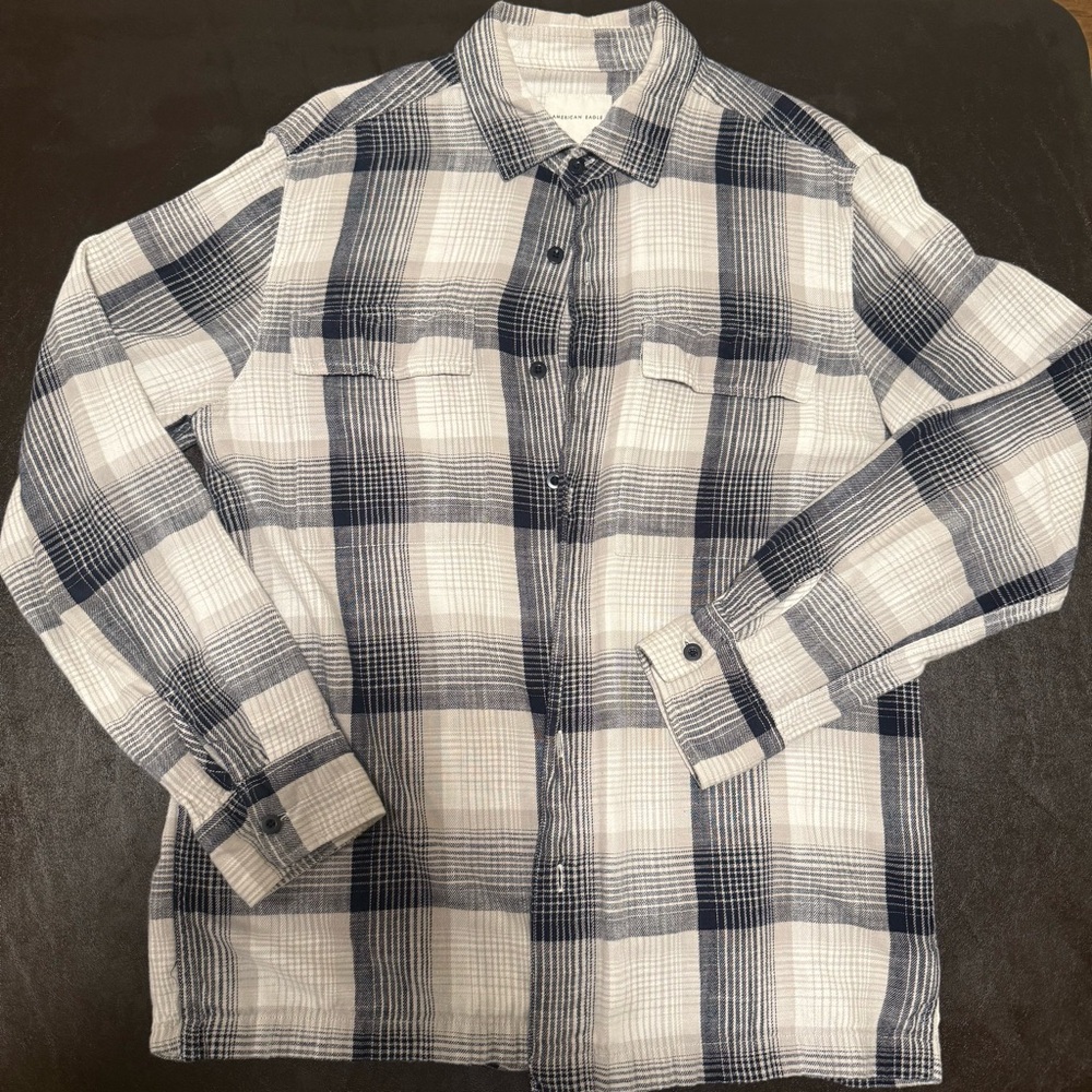 American Eagle Outfitters Checkered Shirt in Black and White